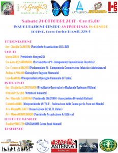 Programma Inaugurazione Centro Antiviolenza in Genere